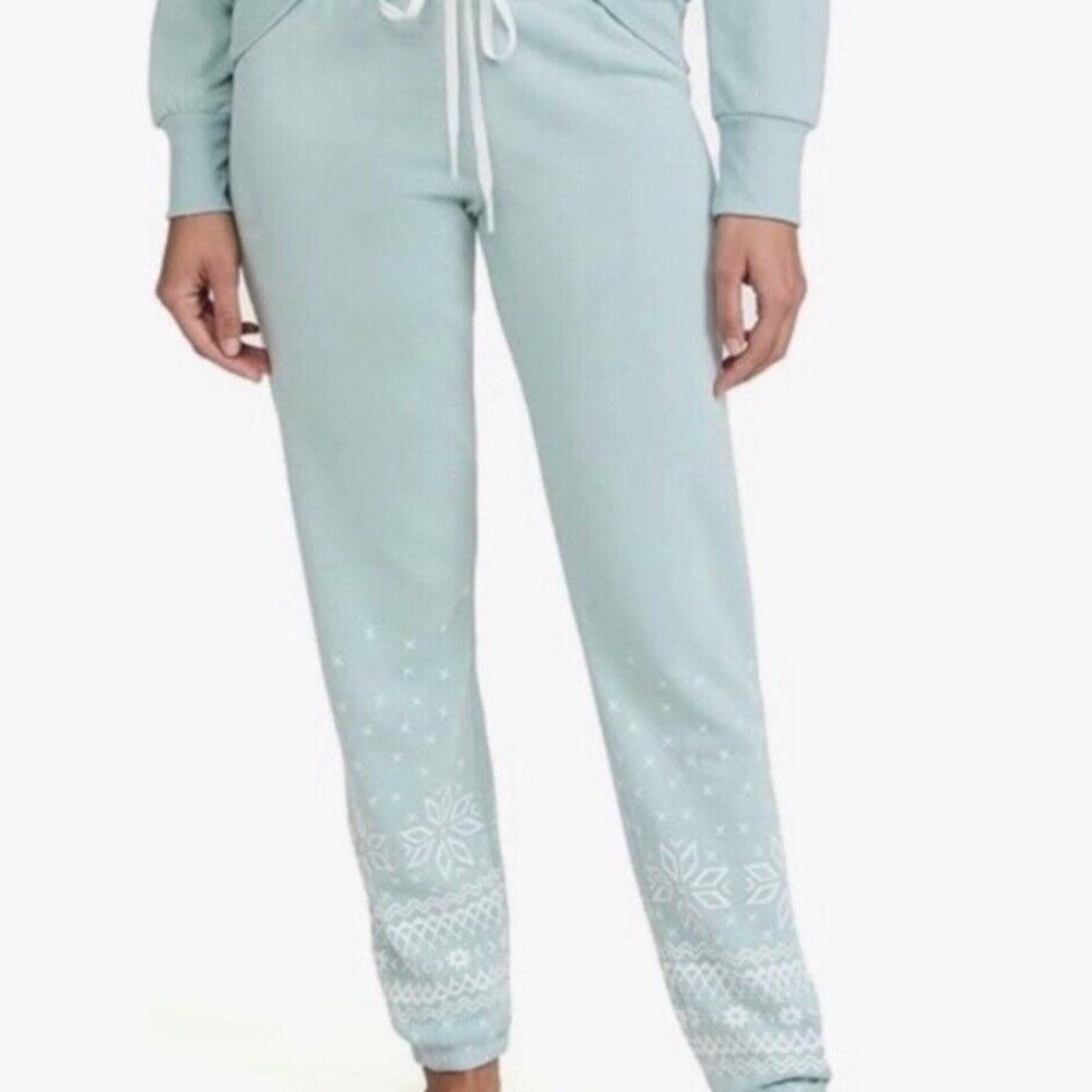 PJ SALVAGE Ice Blue Snow flake Lounge Jogger Pajama Pant Sleep Bottoms‎ XL